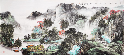 5山水画《春风和畅南山韵》2020.jpg